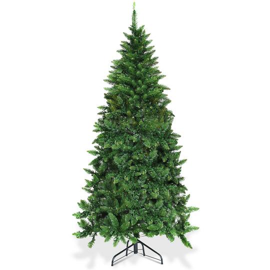 Costway 6ft. Pre-Lit Green Artificial Half Christmas Tree, Warm White LED Lights